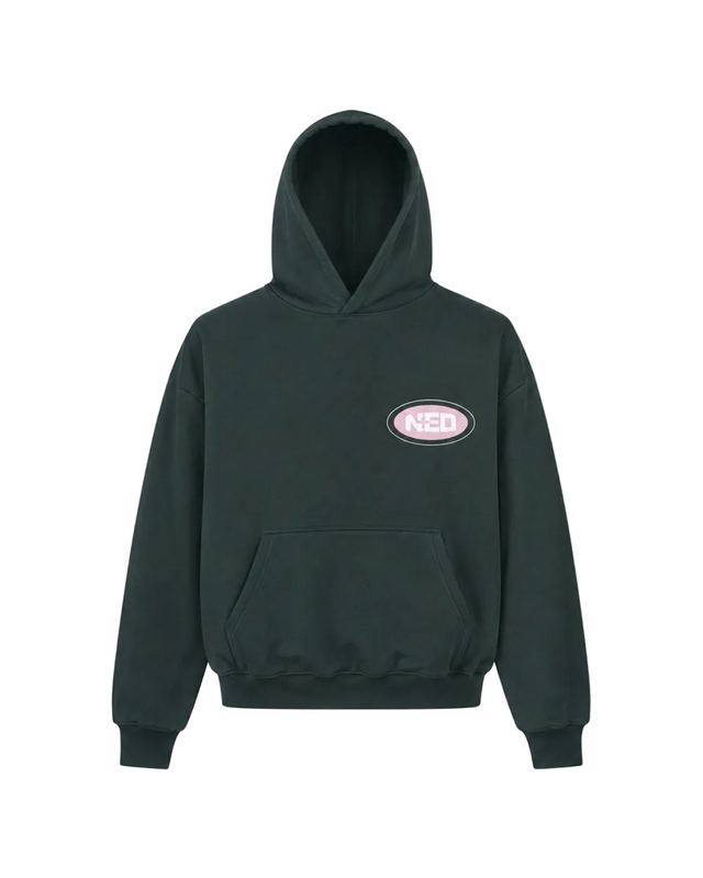 Sweat à Capuche Oversize Vert Foncé