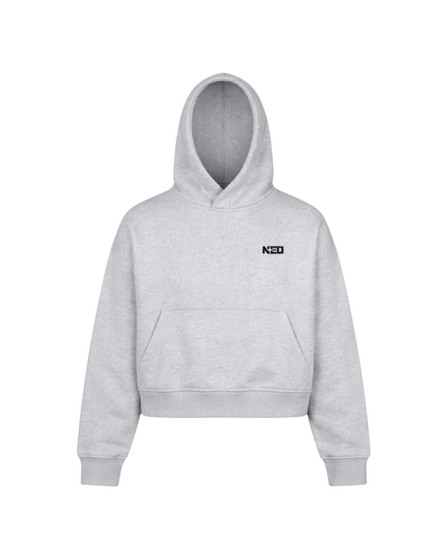 Sweat à Capuche Boxy Gris Clair