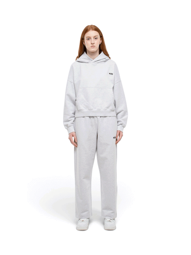 Sweat à Capuche Boxy Gris Clair