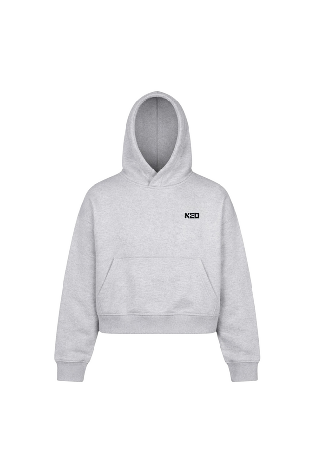 Sweat à Capuche Boxy Gris Clair