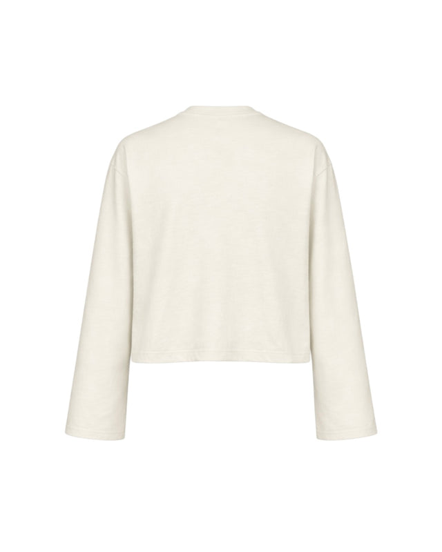 T-Shirt Manches Longues Boxy Blanc Vintage