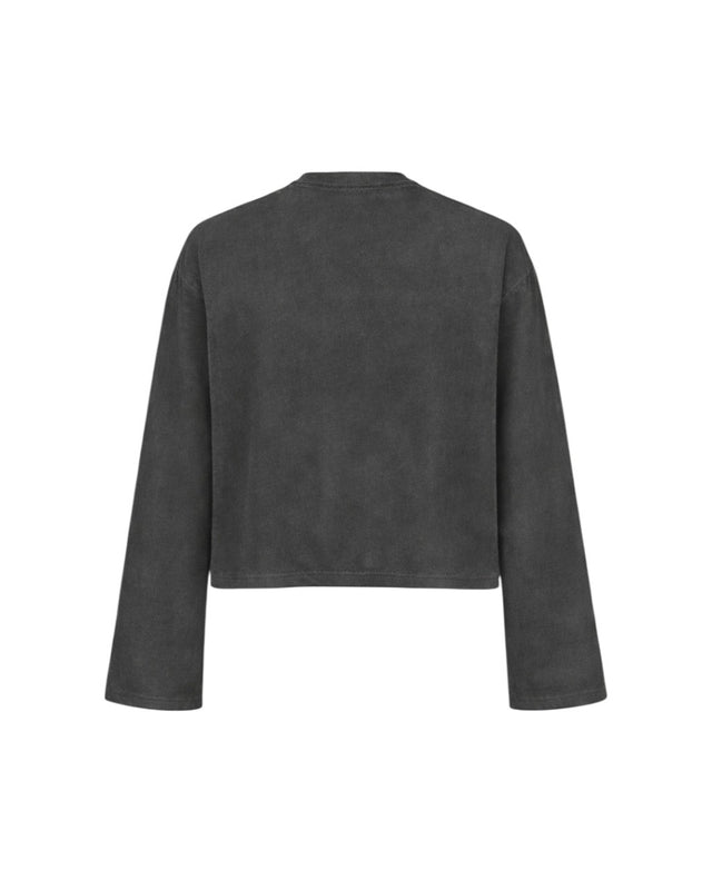 T-Shirt Manches Longues Boxy Noir Vintage