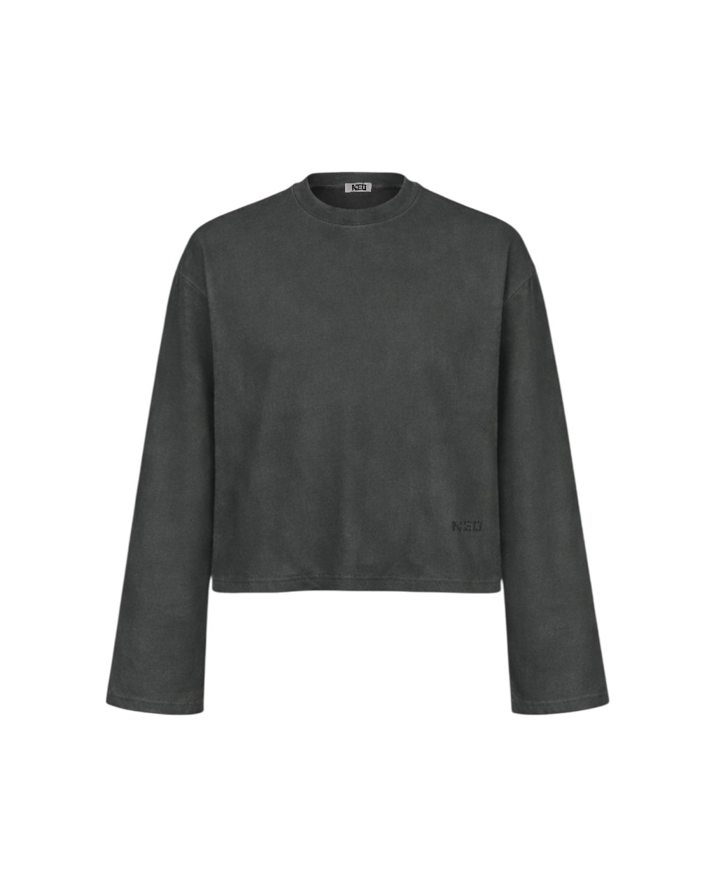 T-Shirt Manches Longues Boxy Noir Vintage